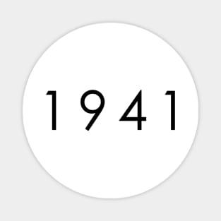 Simple Black / Dark 1941 year Magnet